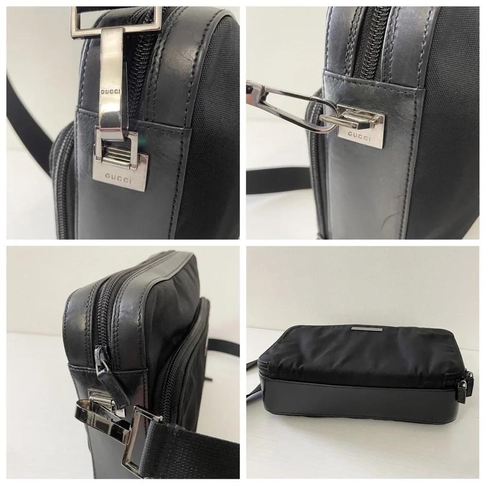 Gucci black woven nylon and leather camera shoulder bag - Picture 5 of 10